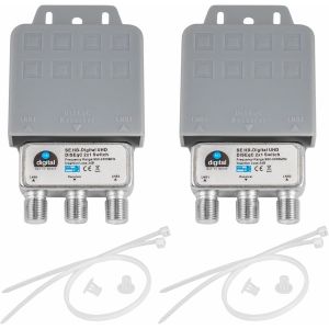 DiseqC Commutateur avec boîtier de protection contre les intempéries Full HDTV 3D 4K UHD - Neuf