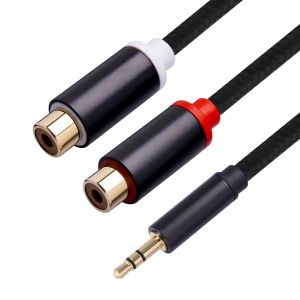 KALANKA-C&acirc;ble Audio Jack 3.5mm vers 2 RCA St&eacute;r&eacute;o, Adaptateur Fiche Jack M&acirc;le vers Double Prise RCA Cinch, Connecteurs Plaqu&eacute;s Or pour Connexion T&eacute;l&eacute;phone, TV, Hi-Fi, Enceinte, Syst&egrave;me Audio St&eacute;r&eacute;o, N - Neuf