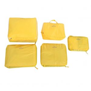 HDWISS 5Pcs Voyage Bagages Valise Sac De Rangement V&ecirc;tements Sous-V&ecirc;tements Emballage Organisateur Jaune - Neuf