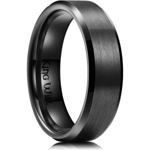 Kalanka-Basic Bague De Mariage En Titane Argent&eacute; Pour Homme Et Femme 5 Mm/6 Mm/7 Mm Bague De Couple Bross&eacute;/Mat Bomb&eacute;/Bord &Eacute;tag&eacute; Confortable - Neuf