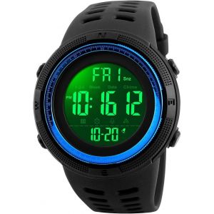 Eryi-Homme Montre Sport Digital 50m Etanche Outdoor Multifonction Electronique Tactique Militaire Montres Bracelet Hommes Double Temps Calendrier Alarme Plastique Caoutchouc Montre Homme Garçon - Neuf