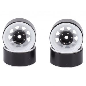 Lot de 4 roues Beadlock universelles a rainure profonde de 2,5 cm pour Traxxas ATV RC, pieces de carrosserie avec vis, blanc - Neuf