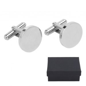 Boutons De Manchette Vierges, Forme Ronde, En Acier Inoxydable 316l, Plaque Or, Pour Homme - Neuf