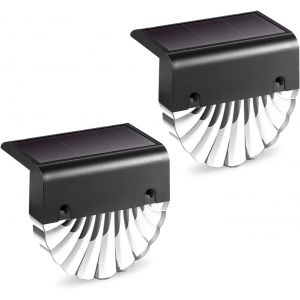 Lampes De Jardin Solaires D'extérieur, Étanches, Pour Décoration De Jardin, 2 Lampes Led Pour Terrasse Et Escaliers, 2 Modes Led, Couleur Chaude/Changement De Couleur - Neuf