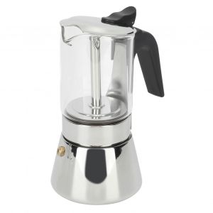 Hjlian Cafetiere Moka A Corps Visible Greca, Cafetiere En Acier Inoxydable Pour Cuisiniere, Cafetiere Moka Pour La Maison, Le Cafe, Le Bureau, 360 Ml - Neuf