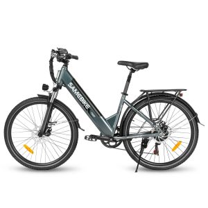 V&eacute;lo &Eacute;lectrique Urbain Samebike Rs-A01 Pro-T, 500 W, 36 V, 15 Ah, Gris - Neuf