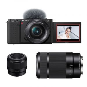 SONY ALPHA ZV-E10 NOIR + 16-50 + 55-210 + 50mm Garanti 3 ans - Neuf