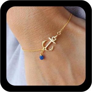 Kalsw-Bracelet Boho Ancre En Or Bracelets De Perles De Marin Bracelets Vintage Ancre Esclave Chaîne Bracelet Réglable Voilier Main Harnais Liens Bijoux Pour Les Femmes - Neuf