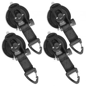 Lot De 4 Crochets De Fixation &Agrave; Ventouse Pour Auvent De Voiture, Tente Et B&acirc;che De Camping - Neuf