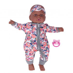 Poupee Bebe Africaine 16 Pouces En Vinyle, Adorable Nouveau-Ne, Jouet Avec Vetements, Bandeau, Cadeau D'anniversaire - Neuf