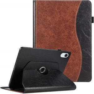 Kal-Coque Pour Ipad Mini 7 (A17 Pro) 2024/ Ipad Mini 6 2021, Rotation À 360 Degrés Support Étui Avec Business Cuir Pu Poche De Document Pour Ipad Mini6 - Brun - Neuf