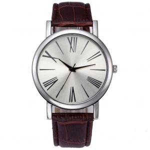 Simple &Agrave; La Mode Grand Cadran Entreprise Quartz Pu Bracelet Montre-Bracelet Montre (Blanc) - Neuf