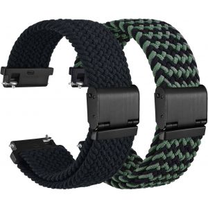 Kal-2 Paquets Bracelets Montre En Nylon Tressé Pour Homme Et Femme, Libération Rapide, Compatible Cosse De Montre 18mm 20mm 22mm 24mm - Neuf