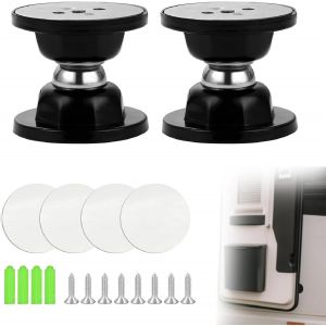 ChenQuanSarl-Butée De Porte Magnétique,Loquet De Porte De Camping-Car,Support De Porte Magnétique Extérieur 2Pc Loquet Porte Magnétique En Silicone Avec Adhésif Et Vis Pour Camping-Car Compartiments - Neuf