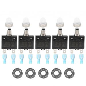 Disjoncteur thermique de surcharge 20A avec bornes à connexion rapide Capuchon étanche Bouton-poussoir Réinitialisation manuelle - Neuf