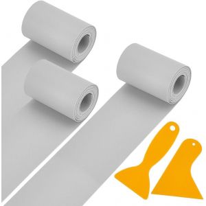 Letnerny-3 Rouleau Patchs Pour Kayak Avec 2 Grattoirs De R&eacute;paration De Navires, Gainsboro Patchs De Radeau En Pvc Patchs De R&eacute;paration De Bateau Imperm&eacute;ables Pour Radeau Gonflable Bateau Cano&euml; Kayak - Neuf