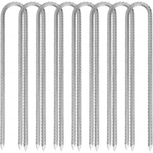 Yemaesre-Lot De 8 Sardines De Fixation De 30 Cm, Agrafe Toile De Paillage, Avec Pointe Burin, Pour Fixation De Piquets De Jardin, Tentes, Camping, Trampolines - Neuf