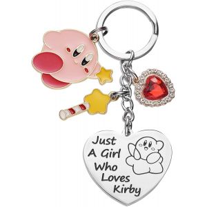 Kal-Kirby Merch Joli Porte-Clés De Personnage De Jeu Vidéo De Dessin Animé Pour Adolescentes, Filles, Femmes, Cadeau D'anniversaire - Neuf