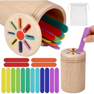 JGD-Jeu de Tri Couleur, 3 en 1 Jeux Montessori 1 2 3 An, Motricité Fine Jeu Educatif, Jouets d'Activité et de Développement, Jeux Montessori Puzzle, Jouets en Bois Colorés Intéressant et Vivant - Neuf
