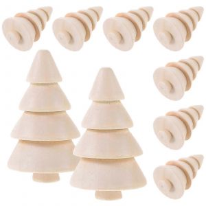 10pcs De Bois Non Finis Arbre De No&euml;l De La Peinture Des D&eacute;cors De No&euml;l, D&eacute;corations D'arbre De Bois Brut De L'artisanat - Neuf