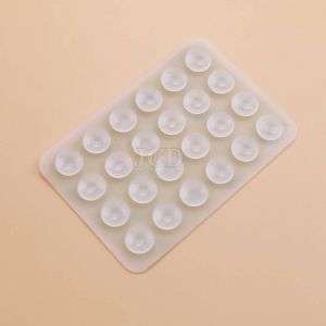 Coussinet En Silicone Double Face Pour Fixation De T&eacute;l&eacute;phone Portable,2 Pi&egrave;ces,Support De Ventouse Adh&eacute;sif En Caoutchouc De Silicone Pour Coussinet Fixe-Transparent- - Neuf