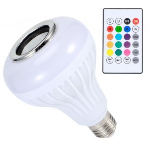 Hjlian Ampoule Led Rgb E26 12 W Intelligente, Haut-Parleur Stereo Sans Fil Avec Telecommande 24 Touches - Neuf