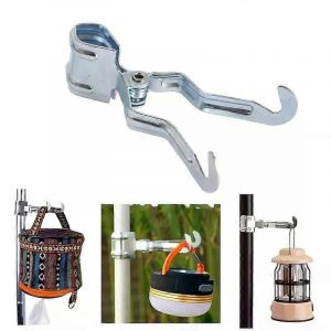 1/2pcs Extérieur Métal Fer Clip Tente De Camping Support De Lumière Crochet De Suspension Multifonction Randonnée Dans La Nature Sauvage Lampe Cintre Pince - Neuf