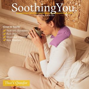 Coussin Chauffant Micro Onde - Bouillotte S&egrave;che 46x12cm - Sac en Coton Doux rempli de Grain Bl&eacute; Naturel pour Soulagement Douleur et se Relaxer (Violette) - Neuf