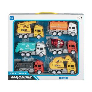 Coffret de 6 v&eacute;hicules de services urbains &agrave; friction - Multicolore - Neuf