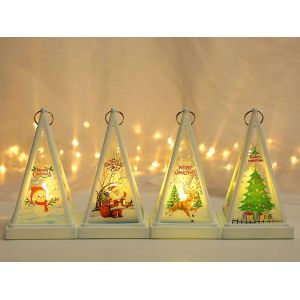 Lot de 4 veilleuses d&eacute;coratives de No&euml;l avec anneau de suspension - Neuf