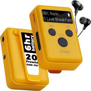 La radio DAB portable la plus petite et la plus l&eacute;g&egrave;re au monde | Charge rapide | Radio FM | Radio-r&eacute;veil | Clip sport et &eacute;couteurs XL | Petite radio de poche ultime | LeMini Go - Neuf