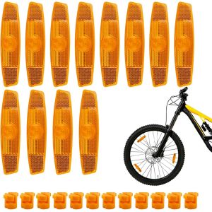 Acdsgd-12 Pi&egrave;ces Catadioptre Velo Jaune Catadioptre Type De Poisson Bandes R&eacute;fl&eacute;chissantes Pour Roues De Vtt Conduite De Nuit En Toute S&eacute;curit&eacute; Accessoires Velo Convient &Agrave; La Plupart Des V&eacute;los - Neuf