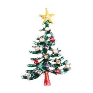 Broche En Argent, &Eacute;pingle Orn&eacute;e De Cristaux, Broche De No&euml;l Luxueuse Avec Strass Pour Femmes Et Filles, Bijou, Broche De Poitrine - Neuf