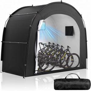 SUBZONAL-Tente de Stockage pour 5 V&eacute;los, Ext&eacute;rieur Portable 210D Oxford &eacute;pais PU4000 Imperm&eacute;able &agrave; l'eau avec Fen&ecirc;tre Ventil&eacute;e, Tente pour V&eacute;lo, Tondeuse &agrave; Gazon, Outils de Jardin - Neuf