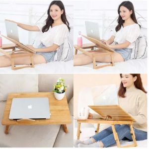 Table Lit Ordinateur Portable En Bambou, Plateau D'ordinateur Réglable Plateau De Lit Pliable Support D'ordinateur Pliable Table Lit Ordinateur Plateau De Service De Petit-Déjeuner - Neuf