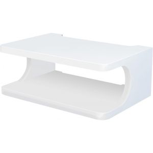 CAUC-Routeur WiFi Bo&icirc;te de Rangement &Eacute;tag&egrave;res &Eacute;tag&egrave;re pour D&eacute;codeur Etagere Murale TV Etagere Flottante Murale Multicouche Planche Bois Etagere Meuble Mural pour Console Set-Top Box/WiFi/DVD (Blanc) - Neuf