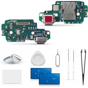 KALANKA-Port de Charge pour Samsung Galaxy S22 Ultra Connecteur de Charge Port Remplacement Charging Port Connecteur de Quai Microphone Prise Casque +Kit de R&eacute;paration - Neuf