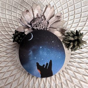 sticker personnalis&eacute; - nuit & lune - fait main - Neuf