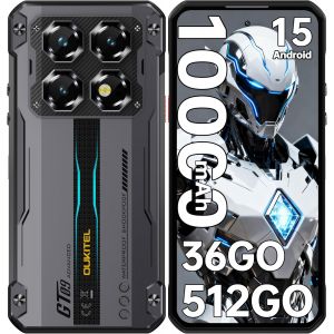 OUKITEL WP60 5G Telephone Portable Incassable 36GO+512GO 7.2" 10000mAh Smartphone Incassable Android 15 Dual SIM/GPS/NFC Noir - Neuf