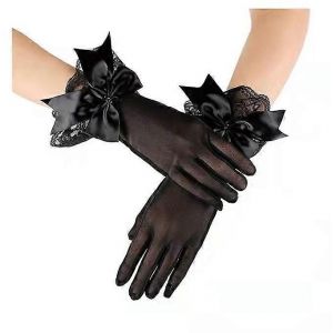 Mesdames Party Bow Dentelle Elégant Sangle Poignet Volant Mariée Gants De Mariage - Neuf
