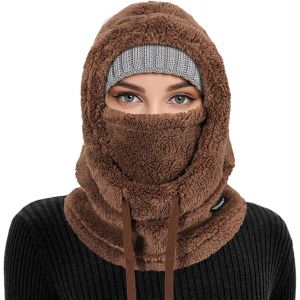 Jfkjg-Cagoule D'hiver En Polaire Chaud Homme Femme, Masque De Ski Bonnet Multifonction Coupe-Vent Thermique, Chapeau En Polaire Avec Cache-Cou, Pour Sports De Plein Air Ski Cyclisme Randonnée Course - Neuf