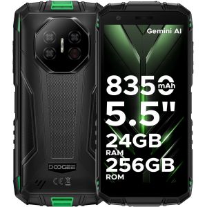 DOOGEE Fire 3 Ultra Telephone Portable Incassable 24Go+256Go 5.5'' 8350mAh Smartphone Robuste Android 15 Dural SIM 4G/NFC Vert - Neuf