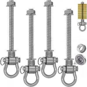 Ulteronixshop-4 Pi&egrave;ces Crochets pour hamac M10,Fixation balancoire Exterieur en Acier Inoxydable Suspension Chaise Crochets pour b&eacute;ton au Plafond pour Aire de Jeux ext&eacute;rieure Jardin Accessoire balancoire - Neuf