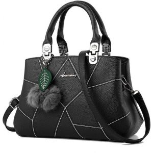 Sac &agrave; main pour femme-En cuir synth&eacute;tique-Sac &agrave; bandouli&egrave;re-Nombreux compartiments zipp&eacute;s-Multi poches-&Eacute;l&eacute;gant sac fourre-tout-Mode quotidienne-Travail urbain,Noir - Neuf