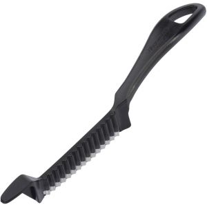 JEXNOVASHOP-Couteau à Lame ondulée, longueur : 21,5 cm, acier inoxydable/plastique, Garnetta, noir/argenté, 31202260 - Neuf