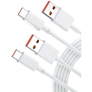 Câble USB C(2M/Lot de 2),Câble USB Type C 120W 6A Charge Turbo pour Xiaomi 14 Ultra 14T Pro 13T Pro,Câble USB C Charge Rapide pour Mi 12T 13 Pro 13 Redmi Note 14 Pro 12 11s 13 Pro POCO X7 Pro X6 Pro - Neuf