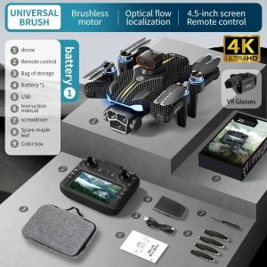 Xiaomi Z104 Drone Professionnel 8k Hd Sans Brosse Wifi Retour Automatique Vol Avec Contrôle D'écran Évitement D'obstacles Uav Rc 20000m-Black 4k-1b-Vr- - Neuf