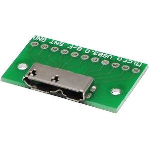 JGD-Prise de Test USB 3.1 Type C Femelle Adaptateur Carte PCB Grand Point de Soudure avec Trou Fixe (USB 3.0 Micro B) - Neuf