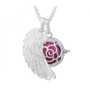 Bola De Grossesse Aile D'ange Et Cage Motif Rose Avec Boule Rose - Neuf