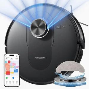 Proscenic Q8A - Aspirateur Robot Laveur eau et poussière- 6000pa - 200Min - Navigation LiDAR - connecté - mince - assistant vocal - Neuf